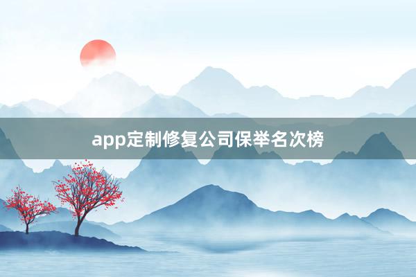 app定制修复公司保举名次榜